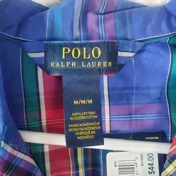 Polo Ralph Lauren Mens Blue Pajama Sleep WearTop Sz Med - Picture 5 of 5